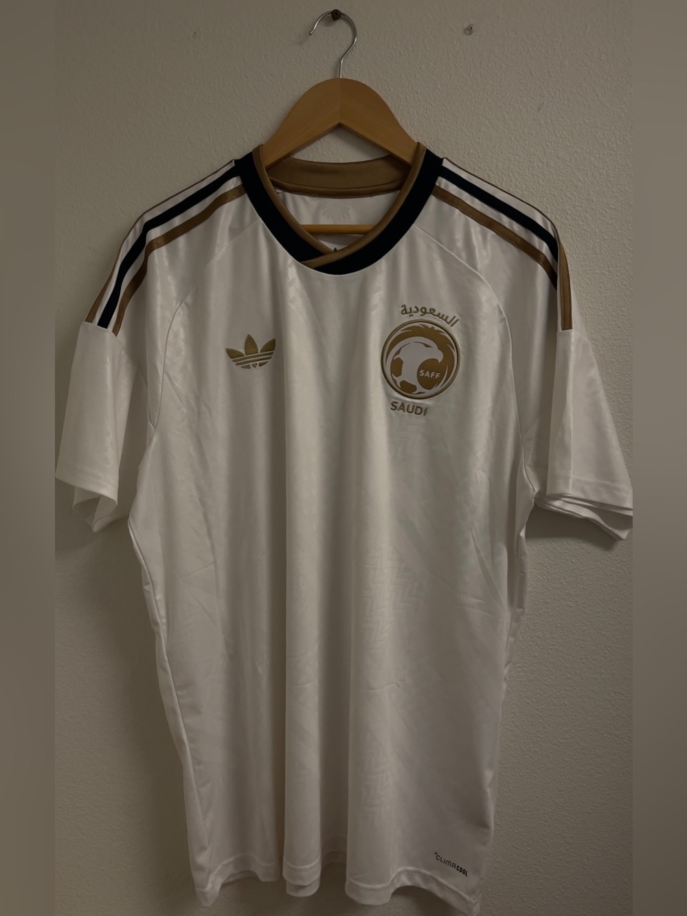 Adidas Saudi Arabia National Team Soccer Jersey White Gold